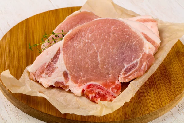 Rohes Schweinesteak — Stockfoto