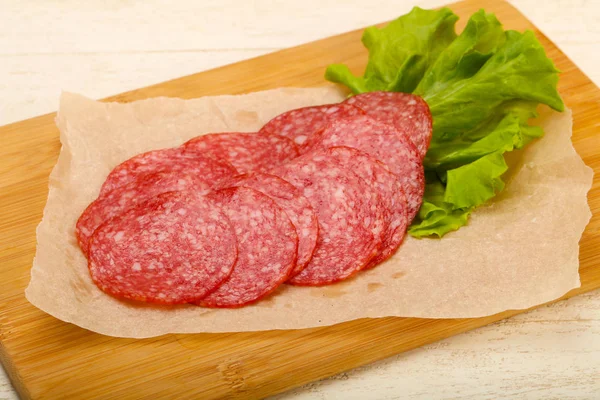 Snijd salami worst — Stockfoto