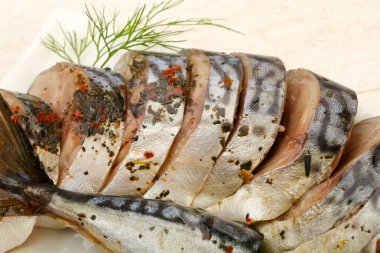 Füme Scomber dilimlenmiş