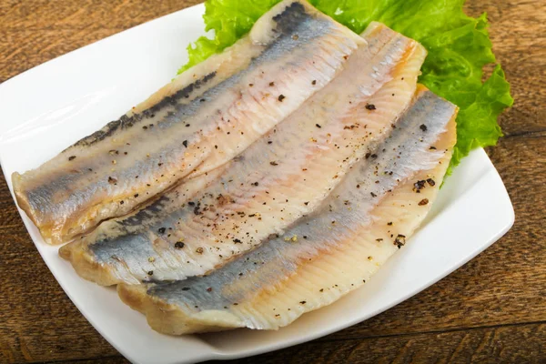 Tuzlu ringa balığı filetosu — Stok fotoğraf