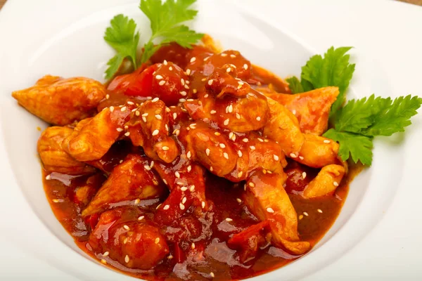 Fried Chicken with teriyaki — Stock Photo, Image