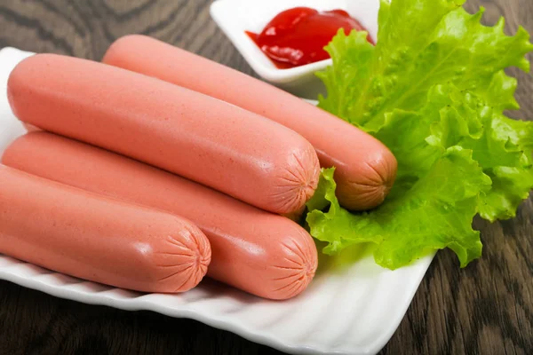 Gekochte Fleischwurst — Stockfoto