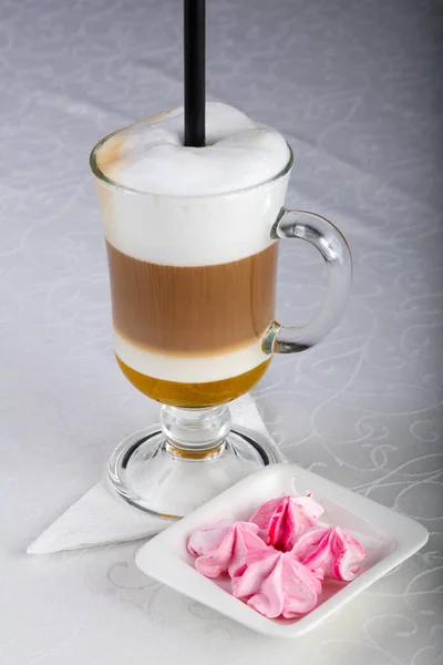 Latte coffee with caramel — Stock Photo, Image