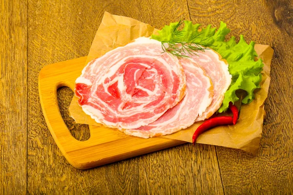 Pancetta sianlihaa pekoni — kuvapankkivalokuva