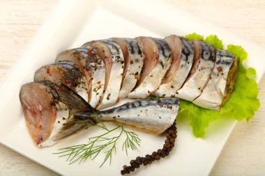Füme Scomber dilimlenmiş