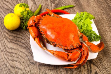 Lezzetli haşlanmış Yengeç