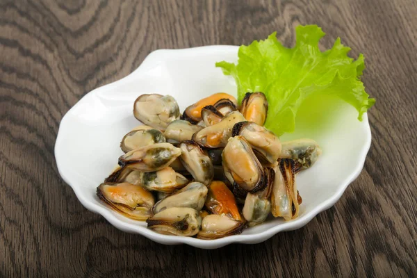 Gourmet inlagda musslor — Stockfoto
