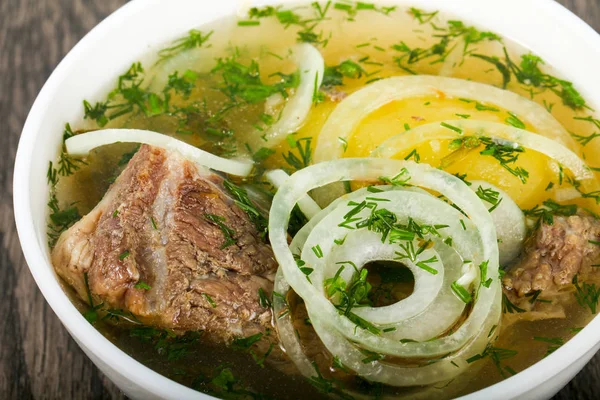 Beyaz et çorbası - Hashlama