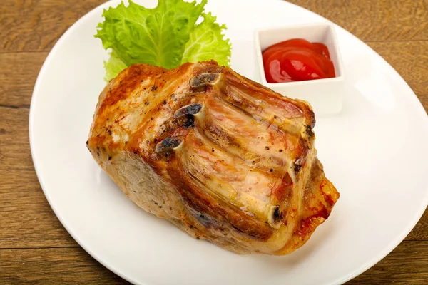 Roasted pork with sauce — Stock Photo, Image