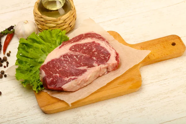 RIB eye stek raw — Zdjęcie stockowe