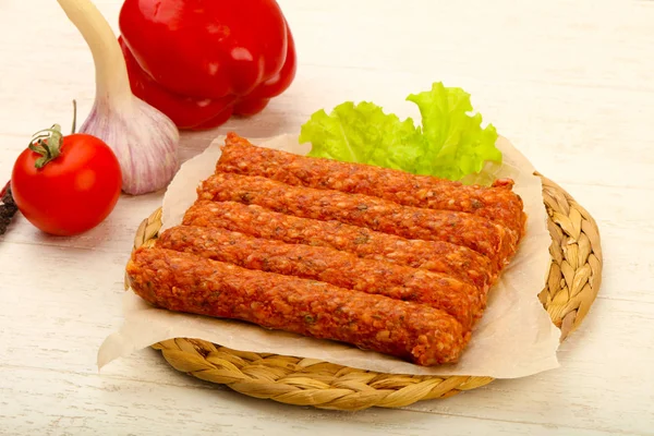 Raw beef sausages — Stock Photo, Image