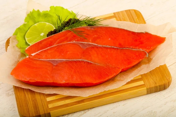 Gezouten Sliced zalm — Stockfoto