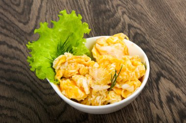 Scrambled eggs for breakfast 