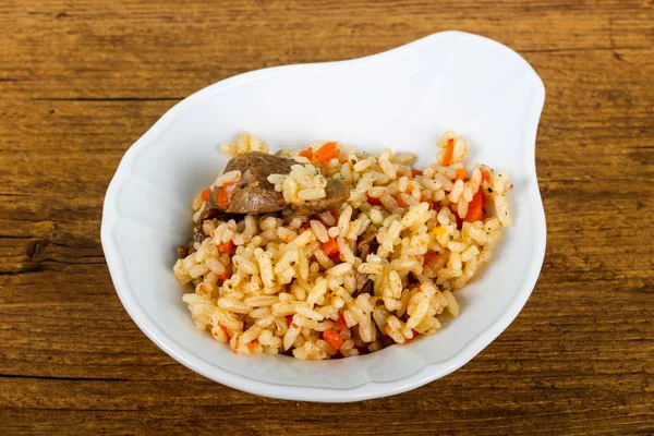 Pilaf con carne y zanahoria —  Fotos de Stock