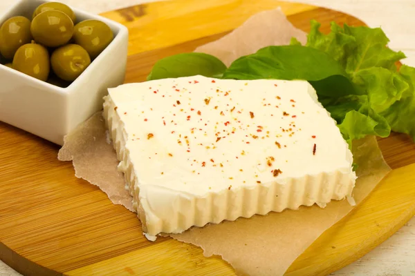 Delizioso formaggio feta — Foto Stock