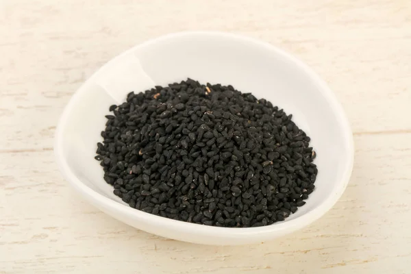 Semillas negras de nigella — Foto de Stock