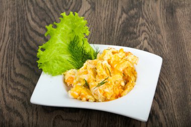 Scrambled eggs for breakfast