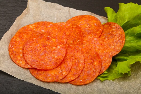 Salsicha em fatias de pepperoni — Fotografia de Stock