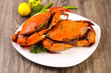 Lezzetli haşlanmış Yengeç