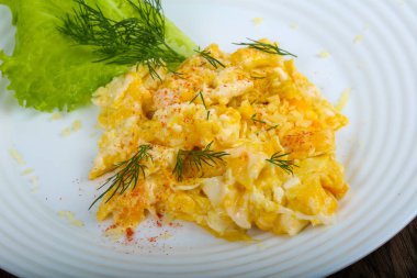 Scrambled eggs for breakfast 