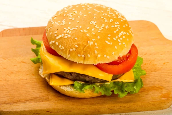 Burger gustoso con formaggio — Foto Stock