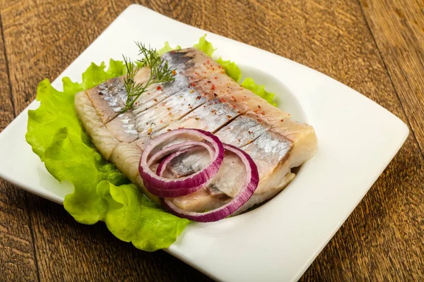 Heringsfilet in Scheiben — Stockfoto