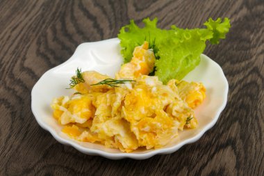 Scrambled eggs for breakfast 