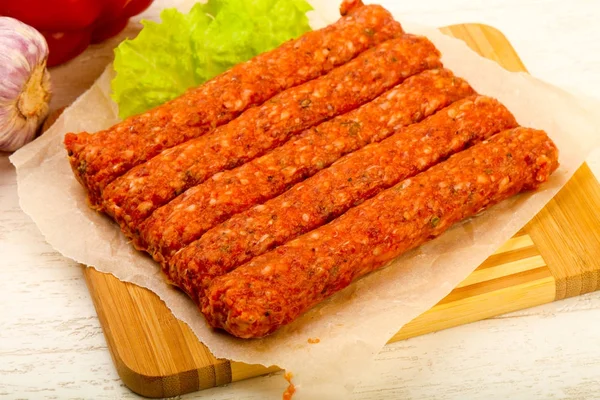 Raw beef sausages — Stock Photo, Image