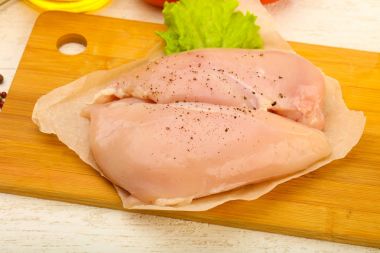 Çiğ tavuk göğsü.