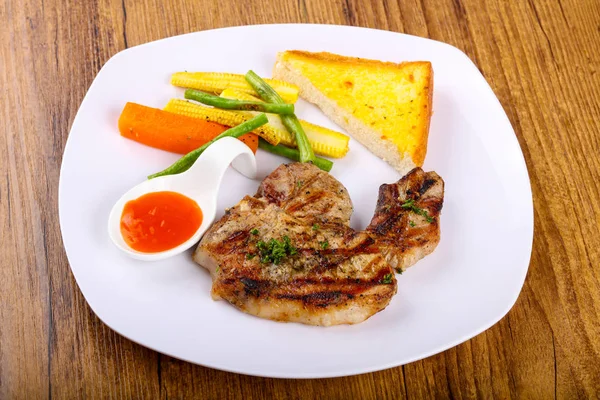 Grilled pork steak — Stock Photo, Image