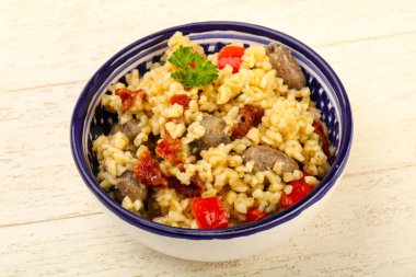 Bulgur süs kase tavuk yürekleri