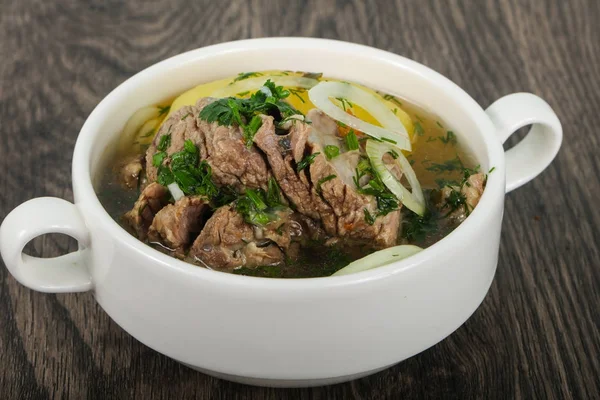 Hashlama de sopa de carne branca com cordeiro — Fotografia de Stock