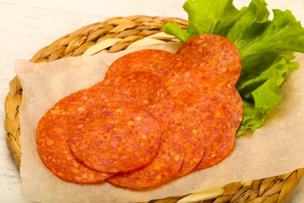 Salsicha em fatias de pepperoni — Fotografia de Stock