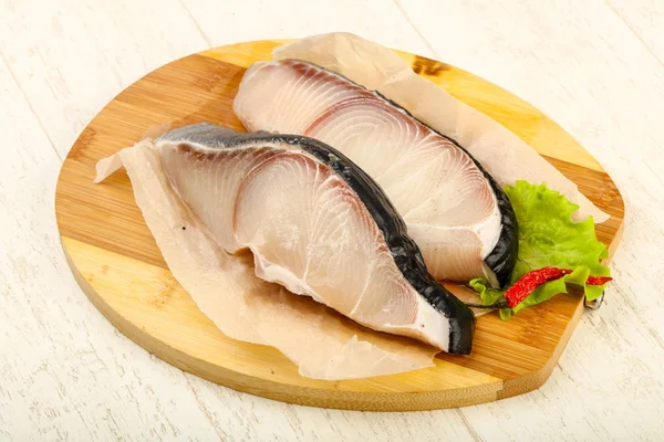 Ham köpek balığı biftek — Stok fotoğraf