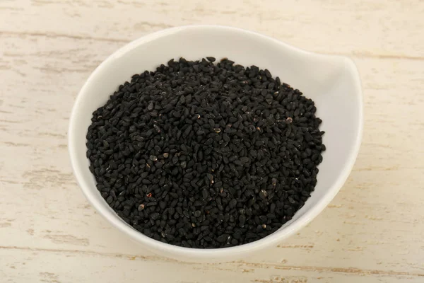 Black nigella seeds heap — Stock Photo, Image