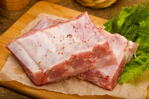 Costillas de cerdo crudas — Foto de Stock