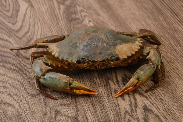 Raw Crab Wooden Background Ready Cooking — Stock Photo, Image