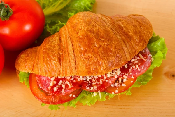Croissant with minced meat — Stock Photo, Image