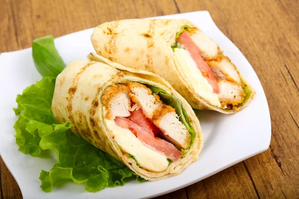 Chicken bread roll — Stock Photo, Image