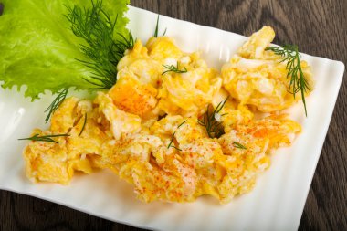 omlet plaka üzerinde