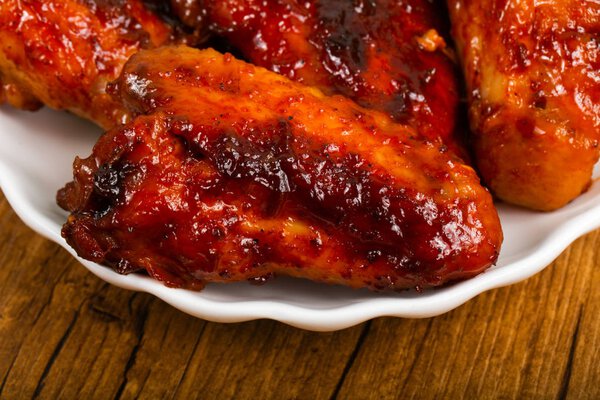 Chicken wings in teriyaki sauce