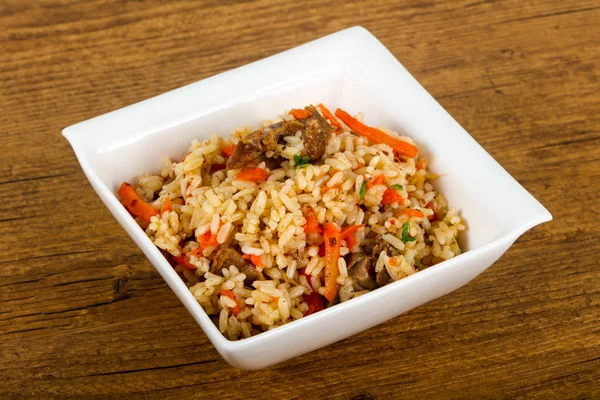 Asian Rice Plov Meat Carrot — Stock Photo, Image