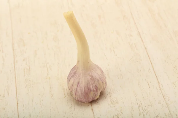 Ajo Crudo Sobre Fondo Mesa Madera — Foto de Stock