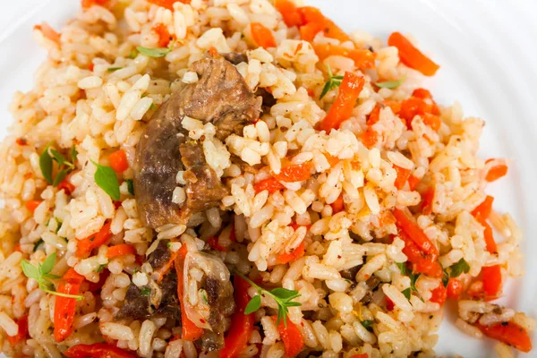 Asian rice - Plov with meat and carrot