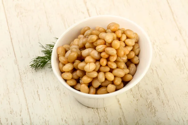 Fagiolo Bianco Ciotola Con Ramo Aneto — Foto Stock