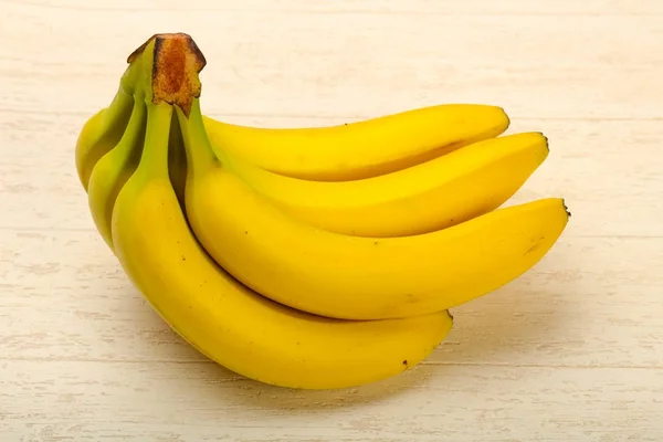 Ripe Bananas Branch Wooden Background — Stock Photo, Image