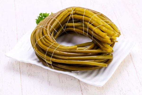 Ramsons Marinés Tas Dans Bol — Photo