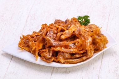 Lezzetli domuz kulakları plaka snack