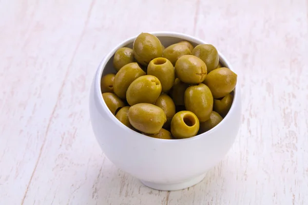 Tasty Pickled olives in the bowl