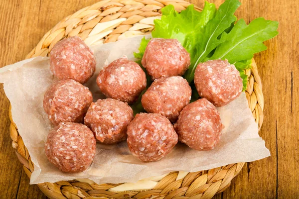 Raw Meat Balls Cooking — Stock Photo, Image
